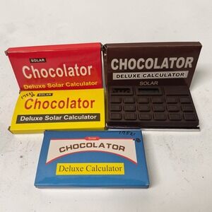 Vintage Chocolator Solar Calculator Novelty Chocolate Bar Style w Boxi